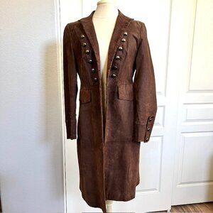 Vintage Real Leather Trench Coat - Size 6